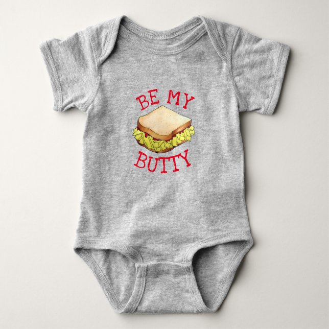 Body Para Bebé BE MY BUTTY English Chip Shop Sandwich UK Foodie (Anverso)