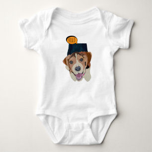 Body Para Bebé Beagle Alegre en Boceto a Color