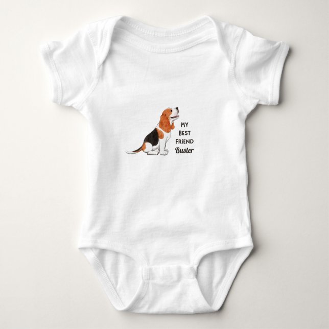 Body Para Bebé Beagle Dog My Best Friend Custom Name (Anverso)