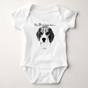 Body Para Bebé Beagle Happy Face; Happy Beagle; Grumpy Beagle