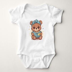 Body Para Bebé Bear leyendo un libro