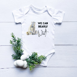Body Para Bebé Bearly Wait Polar Bear Chica rosa Baby Shower