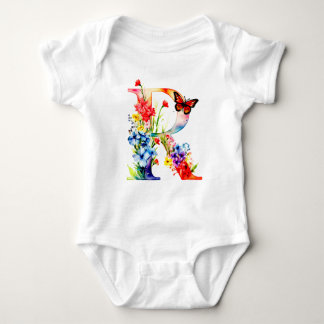 Body Para Bebé Beautiful Wildflower Butterfly Monogram