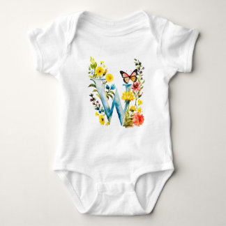 Body Para Bebé Beautiful Wildflower Butterfly Monogram