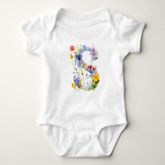 Body Para Bebé Beautiful Wildflower Butterfly Monogram