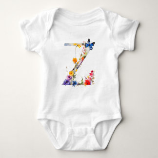 Body Para Bebé Beautiful Wildflower Butterfly Monogram