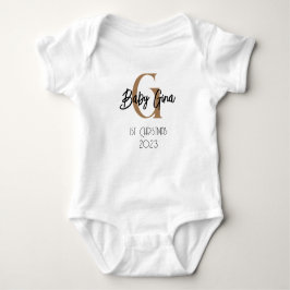 Body Para Bebé bebé 1 Navidades monograma unisex nombre bodysuit