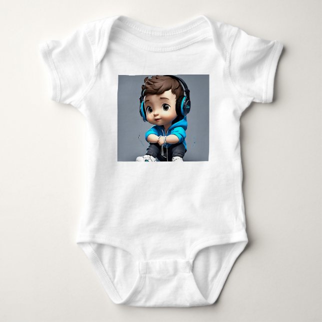 Body Para Bebé Bebé Adorable Con Gafas Sosteniendo Micrófono | Di (Anverso)