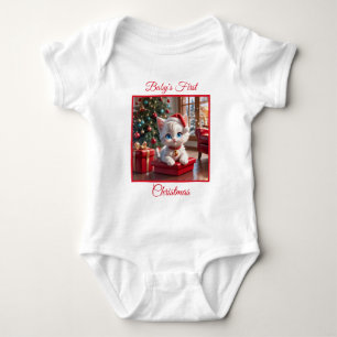 Body Para Bebé Bebé Adorable Kitten Primera Navidad