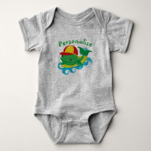 Body Para Bebé Bebé Ballena Adorable en Surfboard Personalizable
