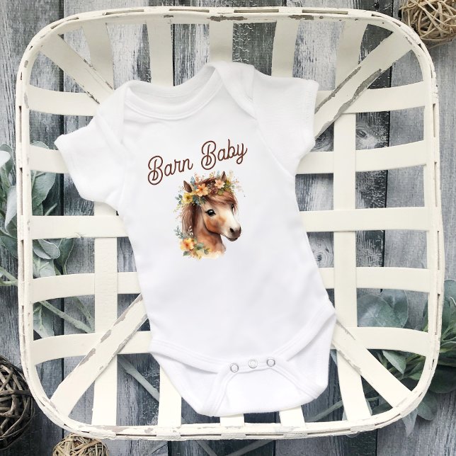 Body Para Bebé Bebé barn dulce flor Pony Ecuestres (Subido por el creador)