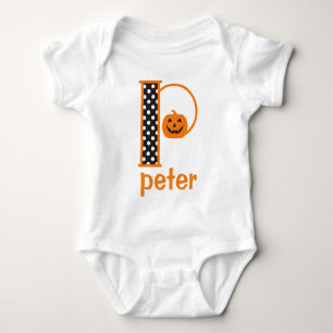 Body Para Bebé Bebé Calabaza Bodysuit Monograma Halloween P Inici