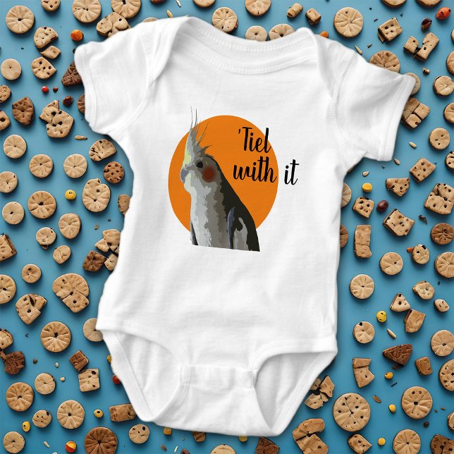 Body Para Bebé Bebé Cockatiel Nuevo Mascota Naranja de rivalidad  (Funny Cockatiel baby bodysuit)