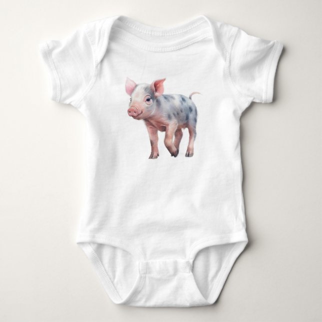 Body Para Bebé Bebé Cute Adorable Spot Piggie Piglet (Anverso)
