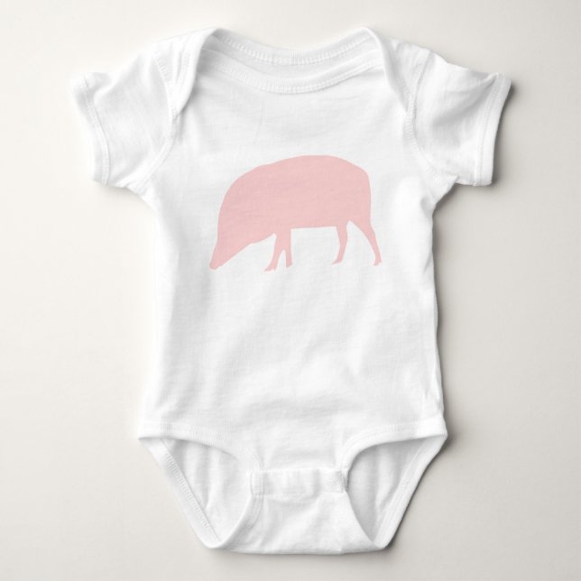 Body Para Bebé Bebé de cerdo rosado (Anverso)