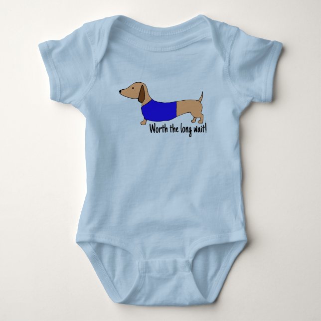 Body Para Bebé Bebé de Dachshund que vale la pena esperar largo a (Anverso)