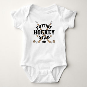 Body Para Bebé Bebé de hockey futuro hockey Estrella marrón pegam