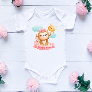 Body Para Bebé Bebé de monos, abdominales rosados, Personalizado