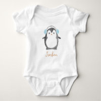 Bebé de pingüino con acuarela lindo y personalizad