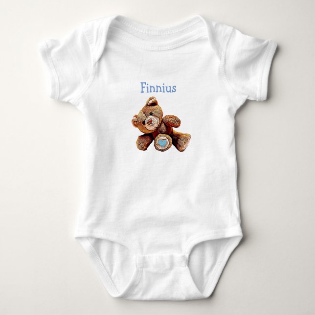 Body Para Bebé Bebé de Teddy Bear Shirt personalizado (Anverso)