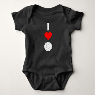Body Para Bebé Bebé de voleibol I Amo/Voleibol de corazón One Pie