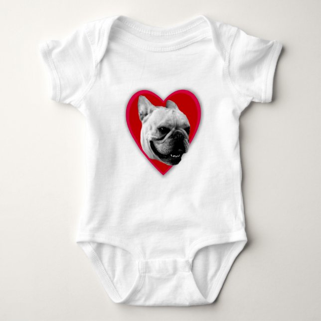 Body Para Bebé Bebé del bulldog francés del amor (Anverso)