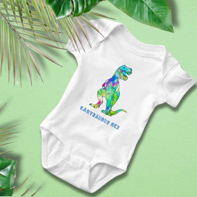 Body Para Bebé Bebé Dinosaurio Tiranosaurio Rex (Colorful dinosaur babysaurus Rex baby vest watercolor T-Rex )