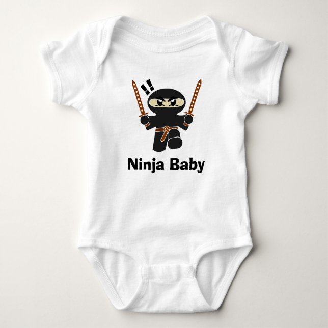 Body Para Bebé Bebé divertido de Ninja de los diseños (Anverso)