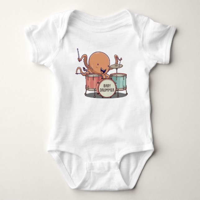 Body Para Bebé Bebé Drummer (Anverso)