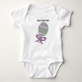Body Para Bebé Bebé dulce chica Bow Rosa Rattle Camiseta