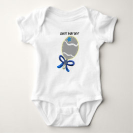 Body Para Bebé Bebé dulce niño bow azul T-Shirt