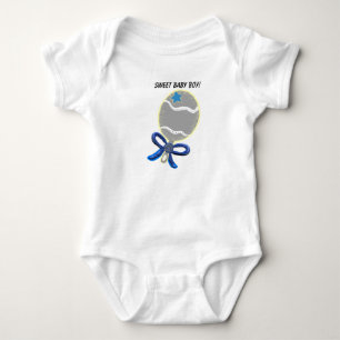 Body Para Bebé Bebé dulce niño bow azul T-Shirt