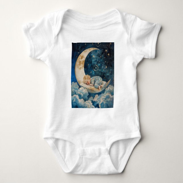 Body Para Bebé Bebé durmiendo en la luna (Anverso)