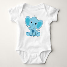 Bebé, elefante, azul, traje de bebé, DAM creativo,