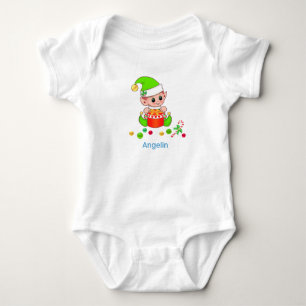 Body Para Bebé Bebé elfo de Navidad lindo y confeti
