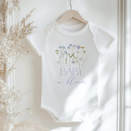 Body Para Bebé Bebé en flor de flores silvestres azules florales