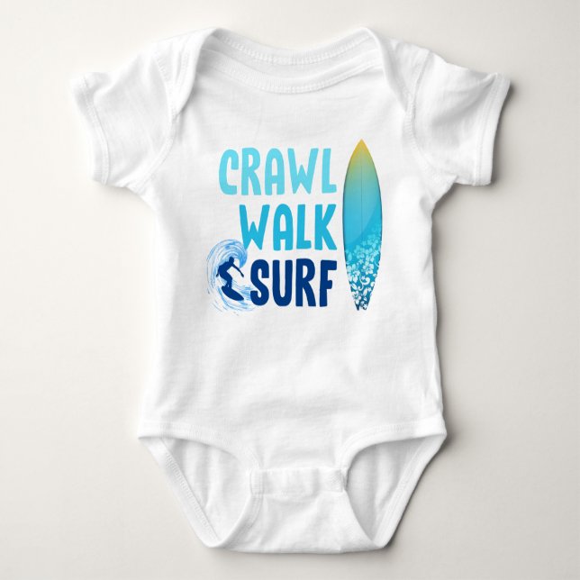 Body Para Bebé Bebé en la playa de Crawl Walk Surf (Anverso)