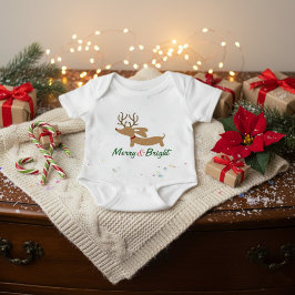 Body Para Bebé Bebé feliz y brillante del equipo del navidad del