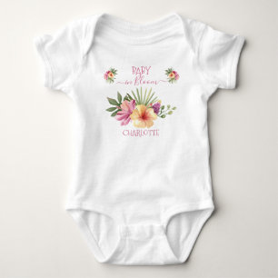 Body Para Bebé Bebé floral rosado tropical hibiscus en flor