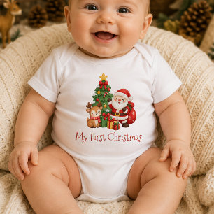Body Para Bebé Bebé genial y moderno en su primera Navidad