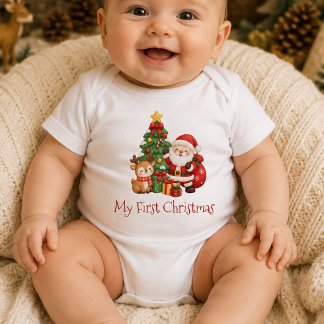 Body Para Bebé Bebé genial y moderno en su primera Navidad