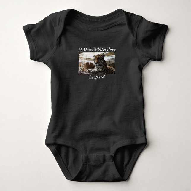 Body Para Bebé Bebé HAMbyWhiteGlove Leopard Camiseta (Anverso)