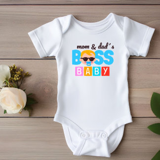 Body Para Bebé Bebé Jefe Divertido de Mamá y Papá Niño