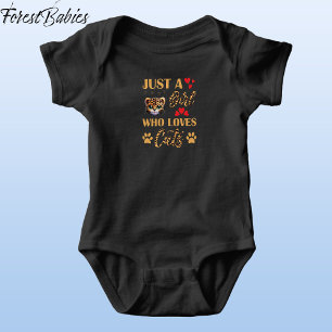 Body Para Bebé Bebé Leopardo Estampado Animal Niña Que Ama Gatos,