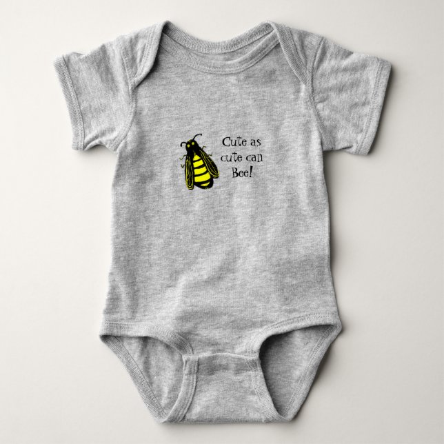 Body Para Bebé Bebé lindo abeja abeja de miel con texto divertido (Anverso)
