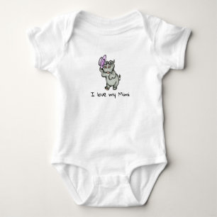 Body Para Bebé Bebé lindo Hippo Amo a mi Mimi