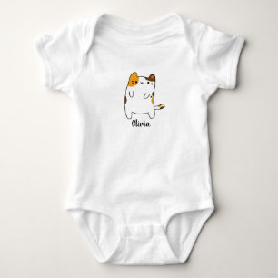 Body Para Bebé Bebé lindo Kawaii gato nombre personalizado