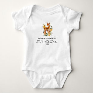 Body Para Bebé Bebé lindo primer deer floral navideño moderno