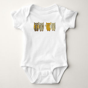 Body Para Bebé Bebé lindo Una pieza - 4 Lechuzas de oro Traje par