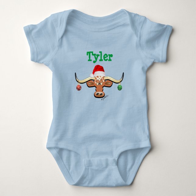Body Para Bebé Bebé Longhorn Steer Baby Bodysuit (Anverso)